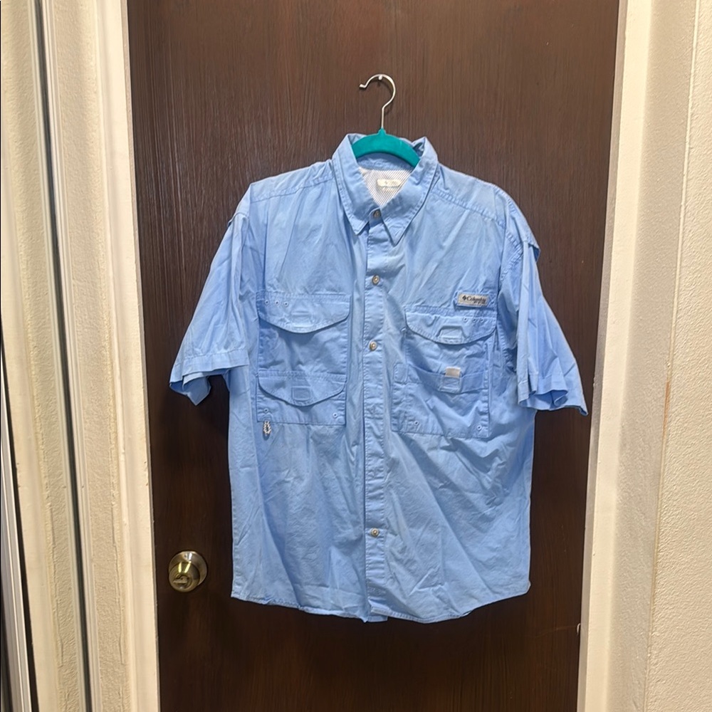 Columbia Blue Casual Button Down Shirt